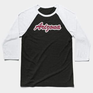 Football Fan of Arizona Red White Black on White Baseball T-Shirt